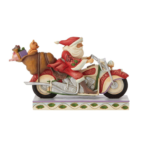 Jim Shore Santa Riding Motorcycle - - SBKGifts.com