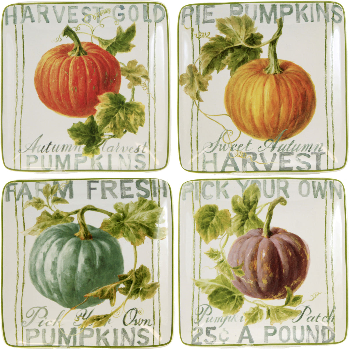 (52961) Autumn Harvest Canape Plate Set