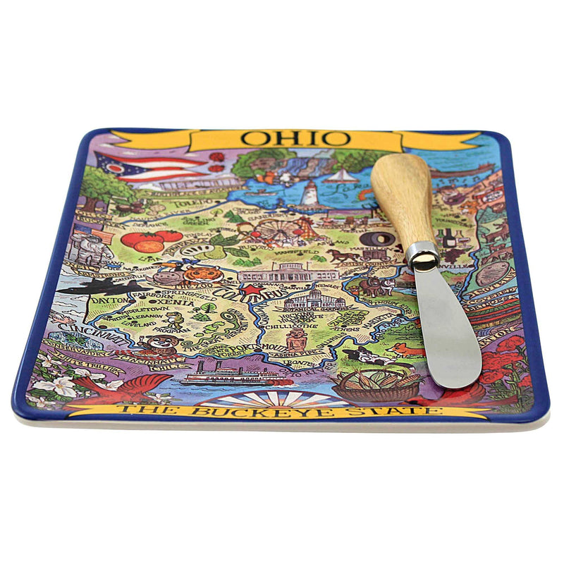 Tabletop Ohio Souvenir Cheese Plate - - SBKGifts.com