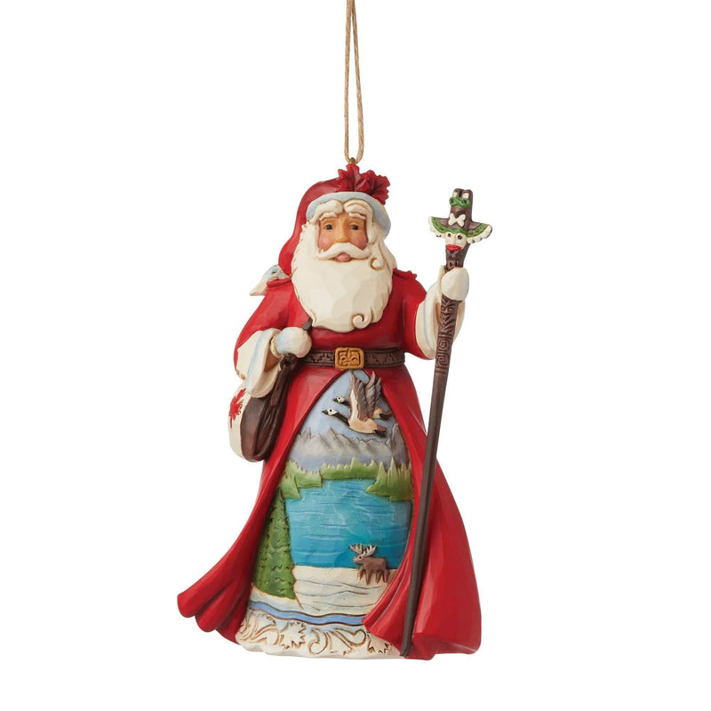 Canadian Santa. - 1 Ornament 4.5 Inch, Polyresin - Claus Canada Maple Leaf 6009467 (53061)