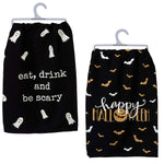 Decorative Towel Eat Drink Scary Happy Halloween Kitchen 100% Cotton Clean Up 106422*106614 (53096)