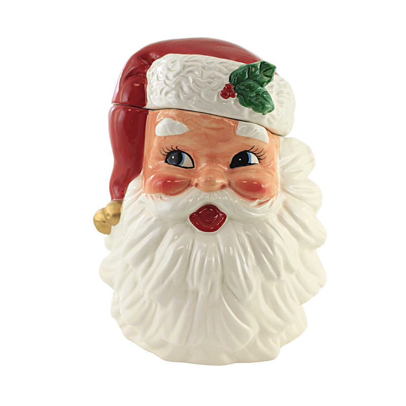 Transpac Retro-Looking Santa Cookie Jar - One Cookie Jar Inch, Dolomite - Christmas Baking Holidays Y8964 (53122)