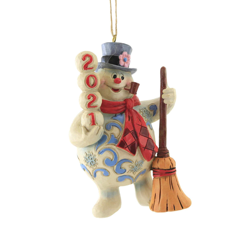 Jim Shore Frosty 2021 Dated Ornament Polyresin Snowman Dated 6009109 (53177)