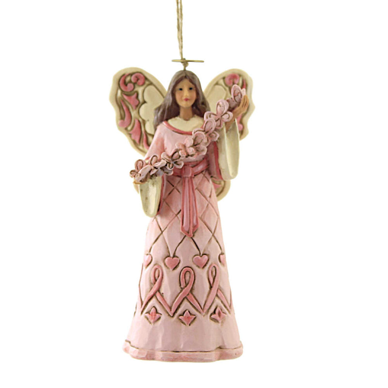 Jim Shore Pink Angel With Butterflies Polyresin Breast Cancer Awareness 6008101 (53222)