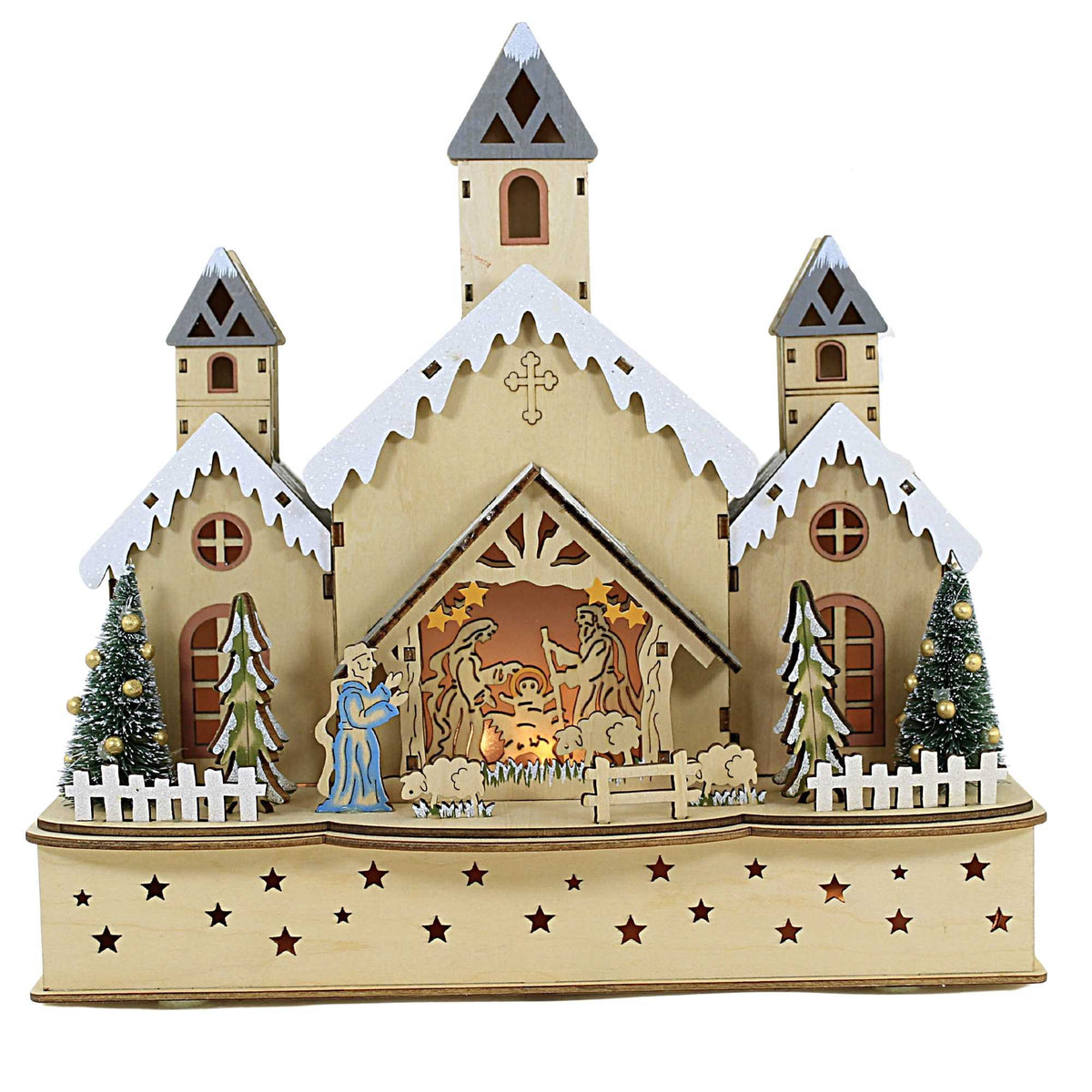 53238 Led Church W/Nativity 134178
