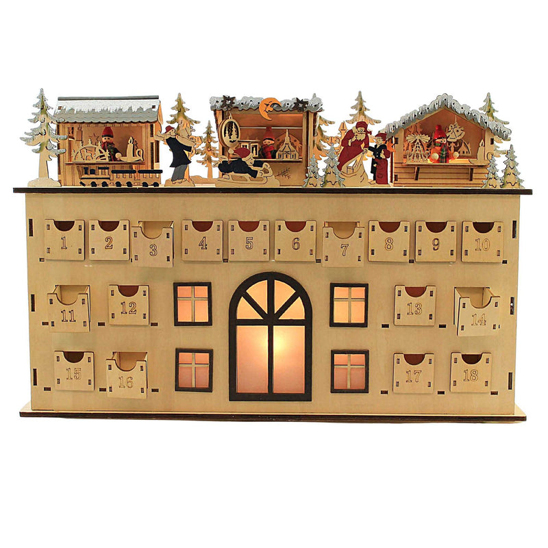 Christmas Led 3 Cabin Scene Country Store Calender Christmas Village 134175 (53244)