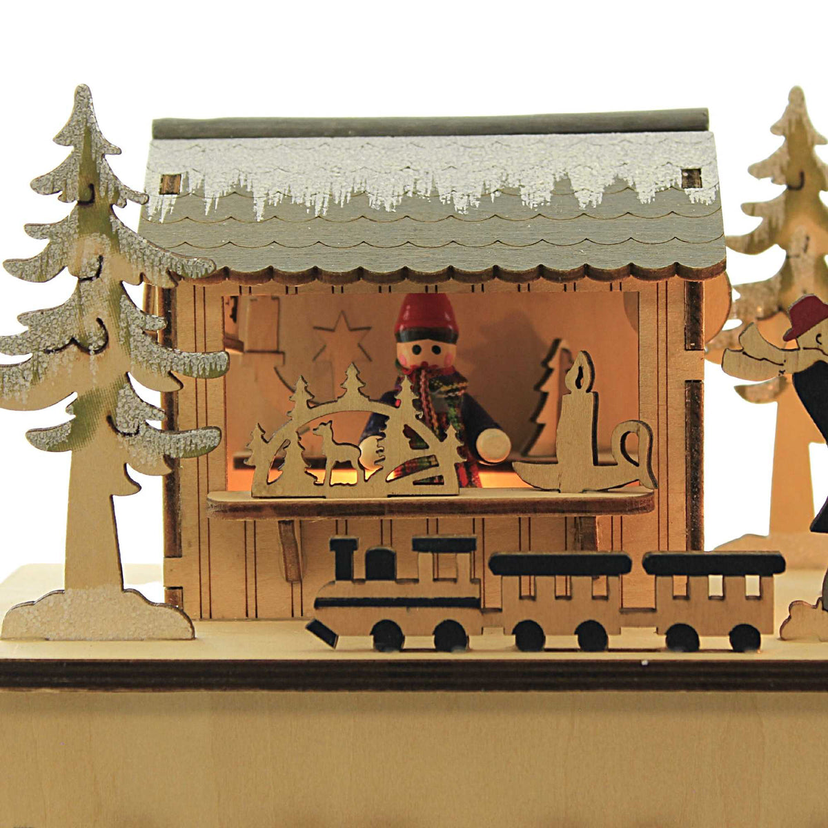 Christmas Led 3 Cabin Scene Country Store - - SBKGifts.com
