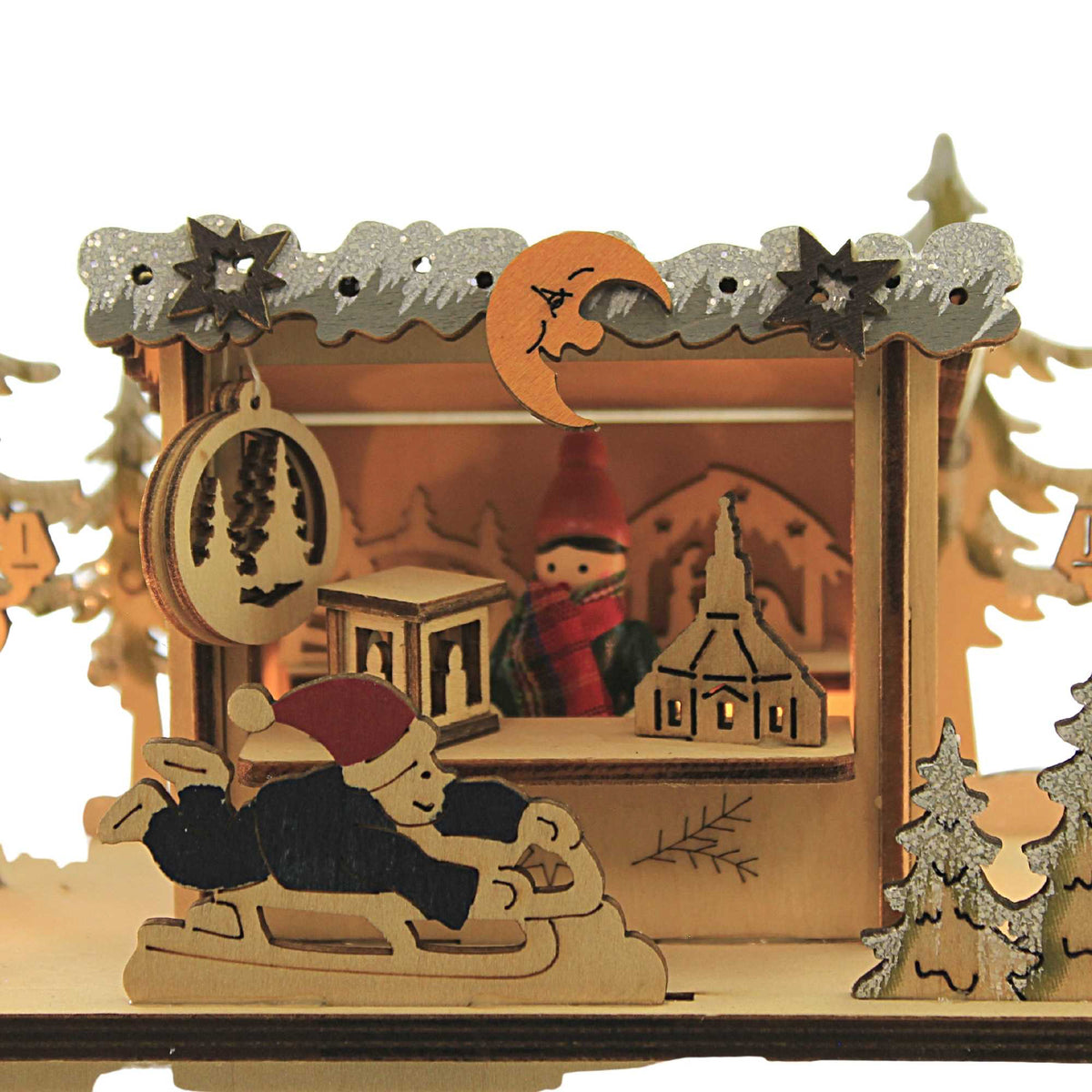 Christmas Led 3 Cabin Scene Country Store - - SBKGifts.com