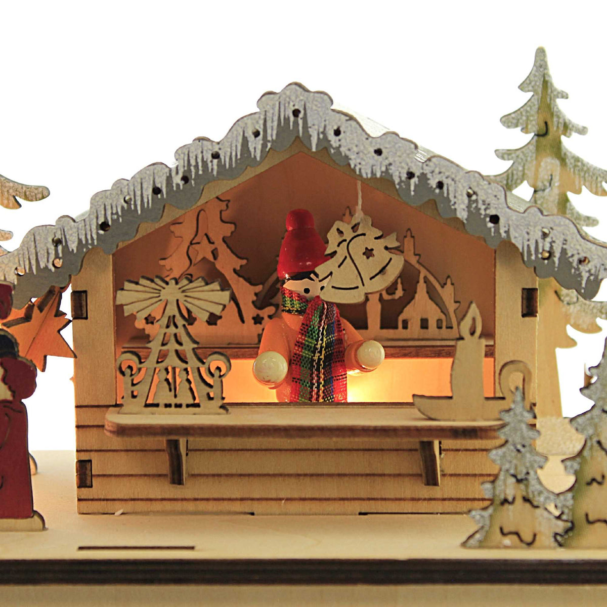 Christmas Led 3 Cabin Scene Country Store - - SBKGifts.com