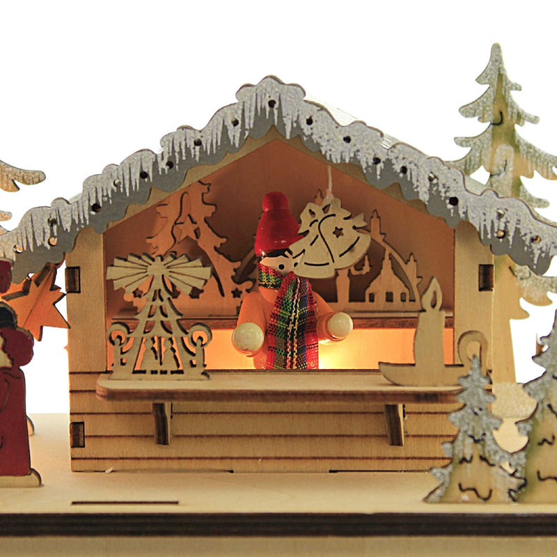 Christmas Led 3 Cabin Scene Country Store Calender Christmas Village 134175 (53244)