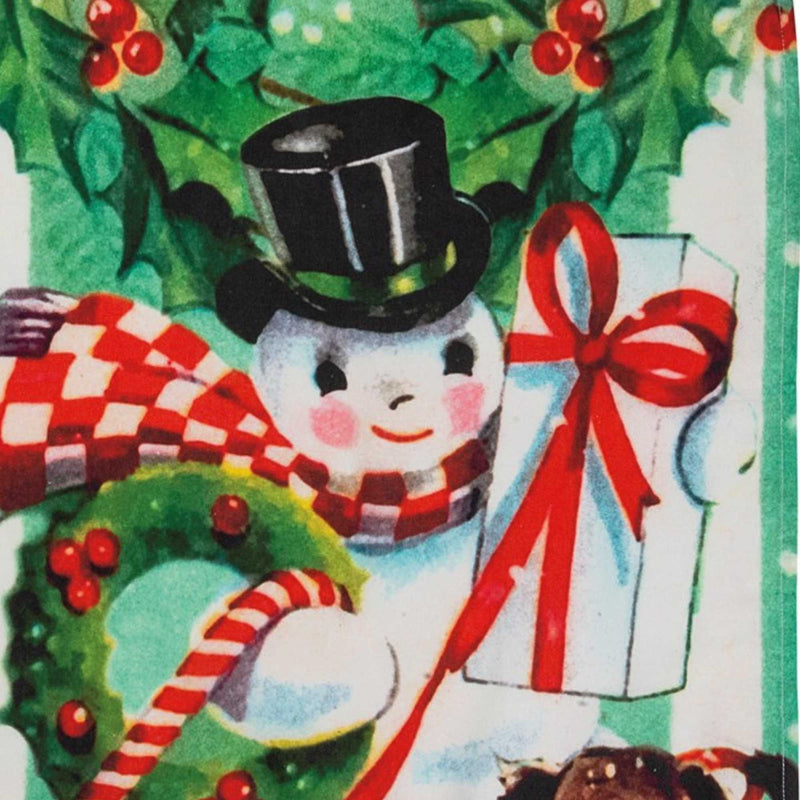 Decorative Towel Retro Snowman With Puppy - - SBKGifts.com