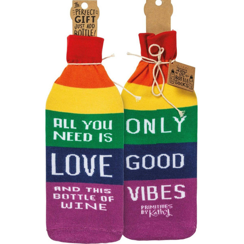 Tabletop Bottle Wrapper Only Good Vibes Gift Wrap Lgtbq Pride Rainbow 105506*105506 (53299)