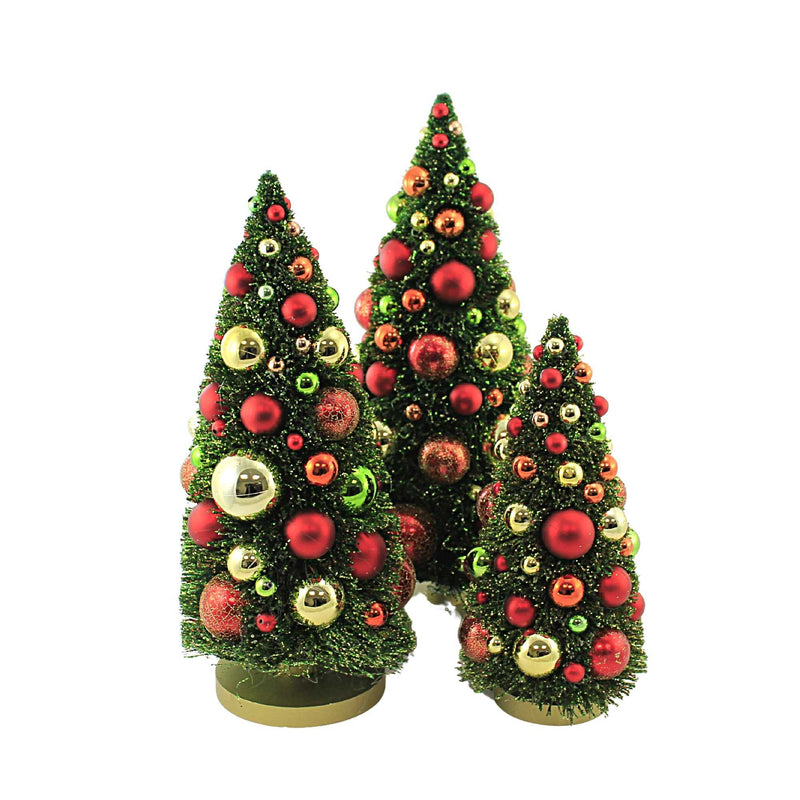 Cody Foster Spire Tree Red Set/3 Plastic Christmas Ornaments Decorated Ms367r (53322)