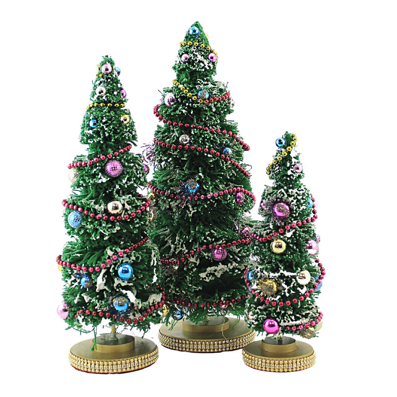 Cody Foster Rustic Winter Tree Set/3 Plastic Christmas Bright Decorated Cd1635 (53332)