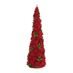 Christmas Berry Cone Candle Wax Retro Holly Leaves Hg0117 (53341)