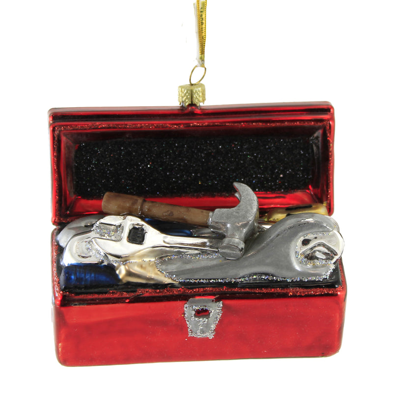 Holiday Ornament Tool Box Glass Christmas Carpenter Hammer Go8414 (53409)