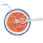 Not Very Alphabet Soup - 1 Ornament 1.5 Inch, Glass - Christmas Lunch Bowl Spoon Go8187 (53421)
