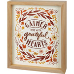 Home Decor Gather Here Box Sign Wood Fall Greatful 109910 (53423)