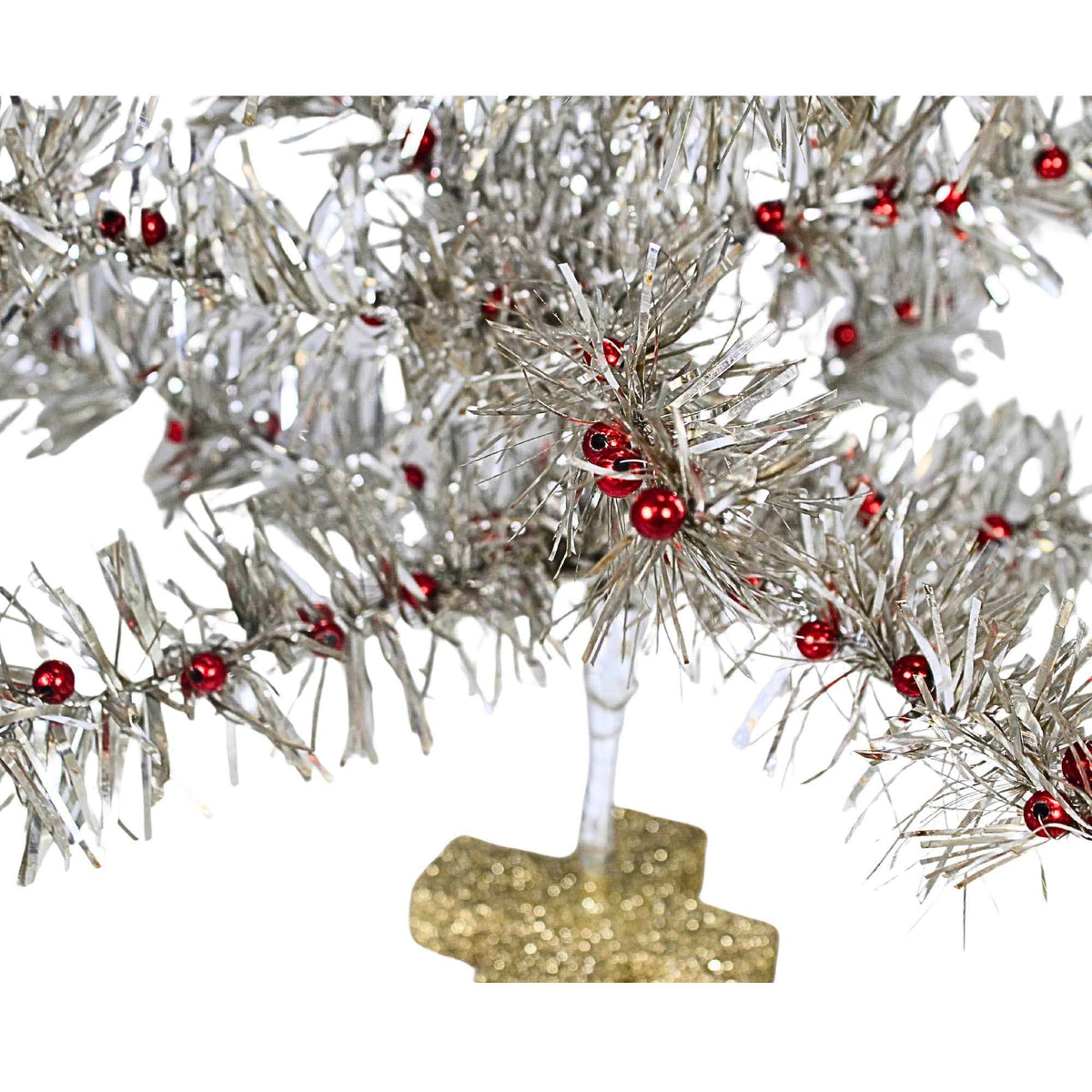 Primitives By Kathy Silver Tinsel Tree Lg - - SBKGifts.com