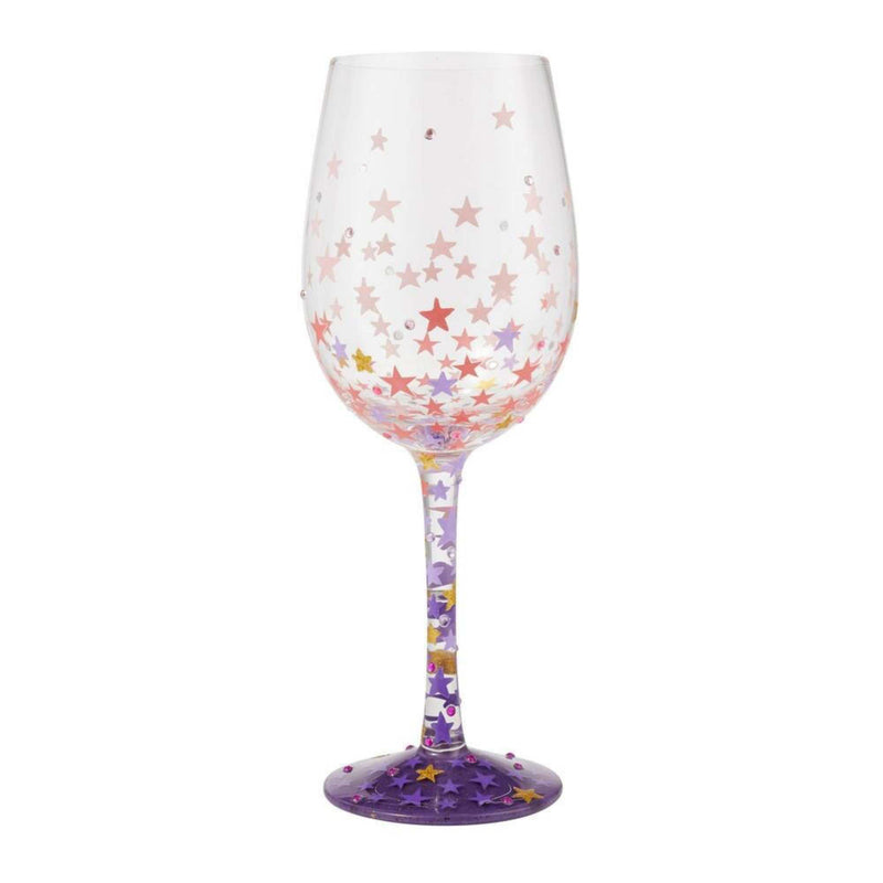 Tabletop Stars-A-Million Glass Wine Glass Hand Painted 6010157 (53471)