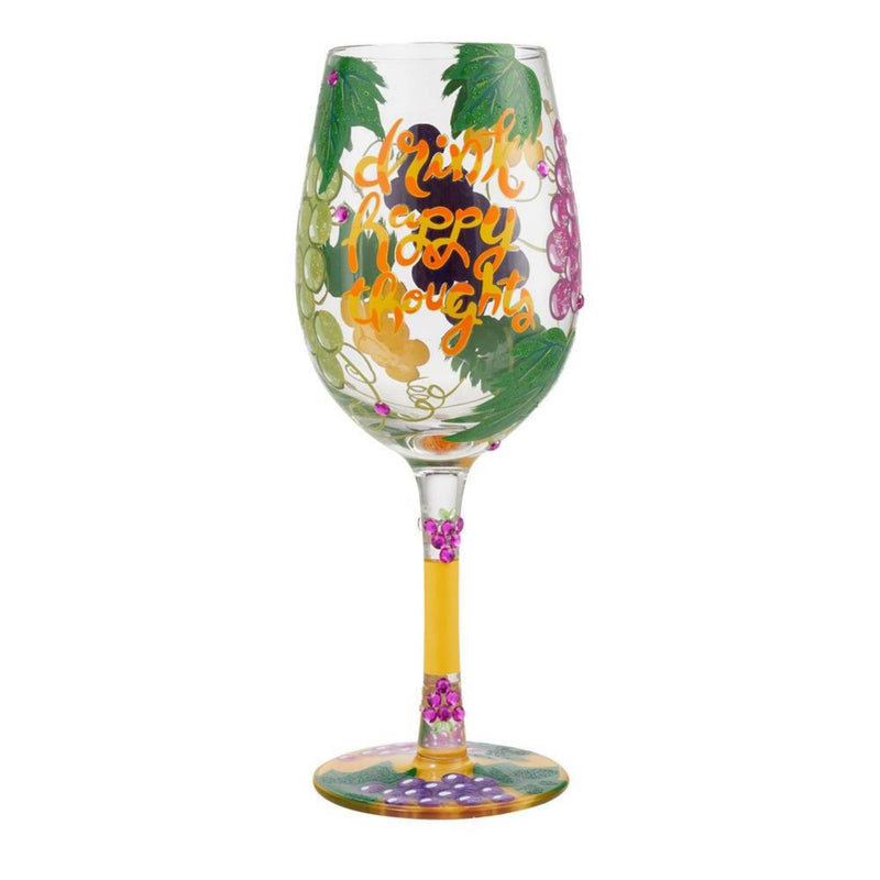 Tabletop Drink Happy Thoughts Glass Wine Glass 6010152 (53476)