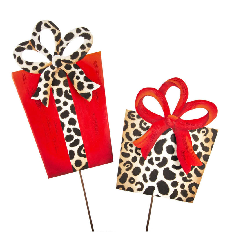 Round Top Collection Leopard Packages Metal Christmas Wrapped Gifts C21053 (53542)