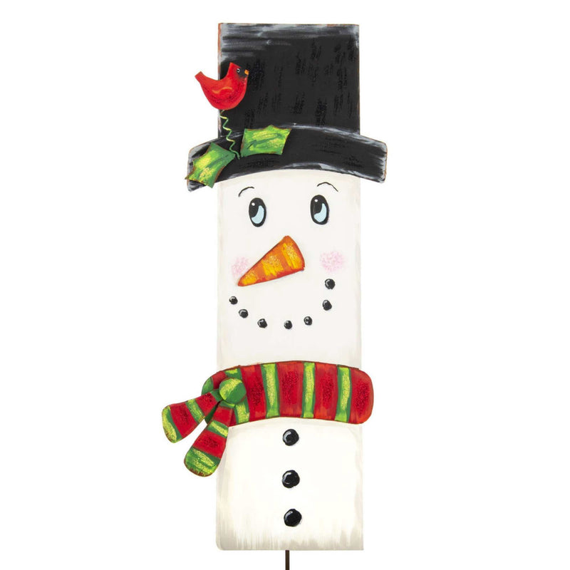 Round Top Collection Snowman Plank Metal Christmas Frosty Cardinal C21005 (53546)