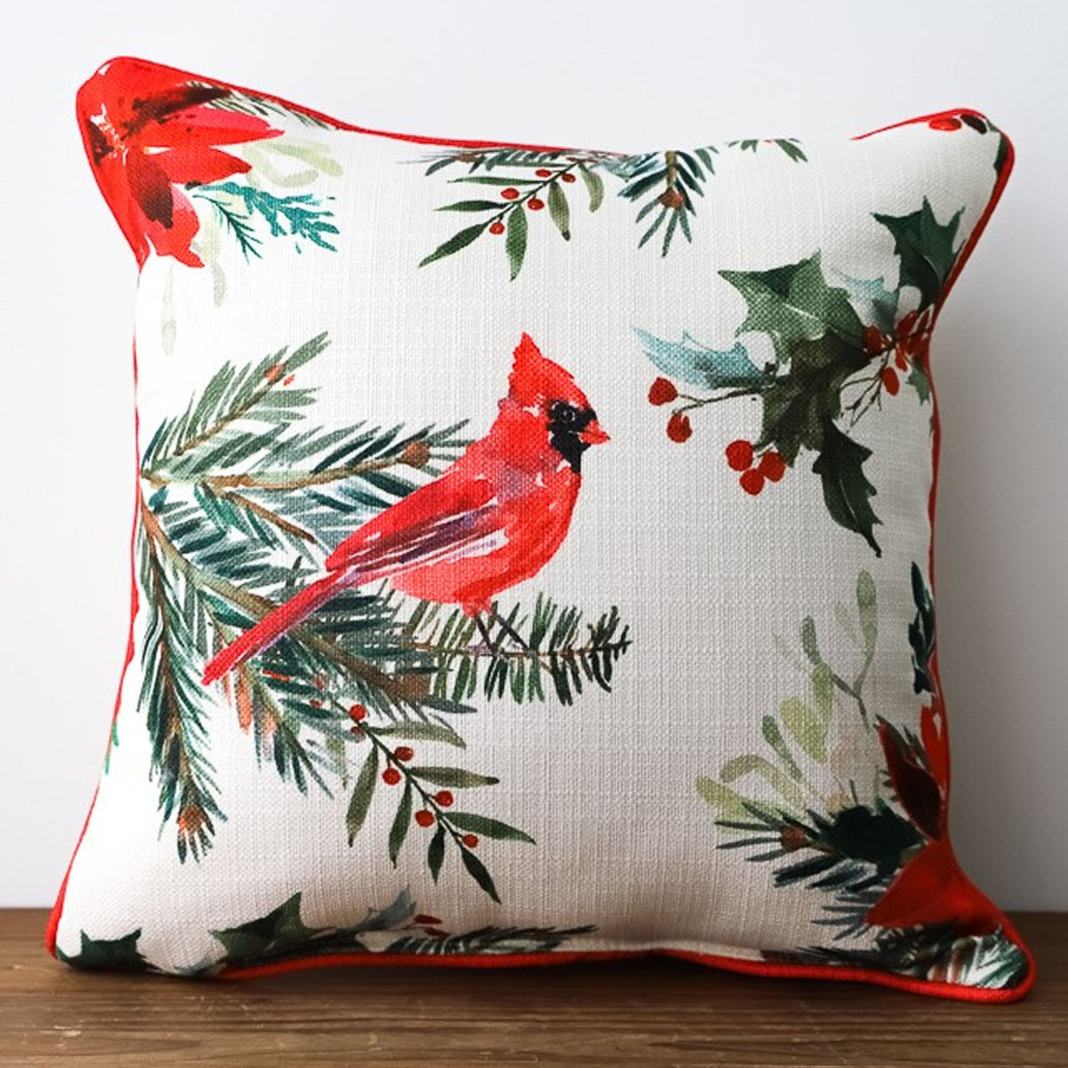 Little Birdie Poinsettia Cardinal Red Piping - - SBKGifts.com