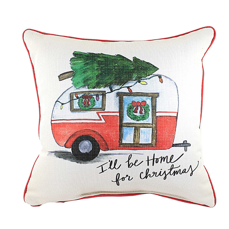 Little Birdie I'll Be Home For Christmas - 1 Pillow 16 Inch, Polyester - Camper Home Decor Chr0180 (53578)