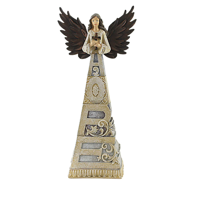 Figurine Crossword Hope Angel Polyresin Cross Wings Blessed 12970 (53635)