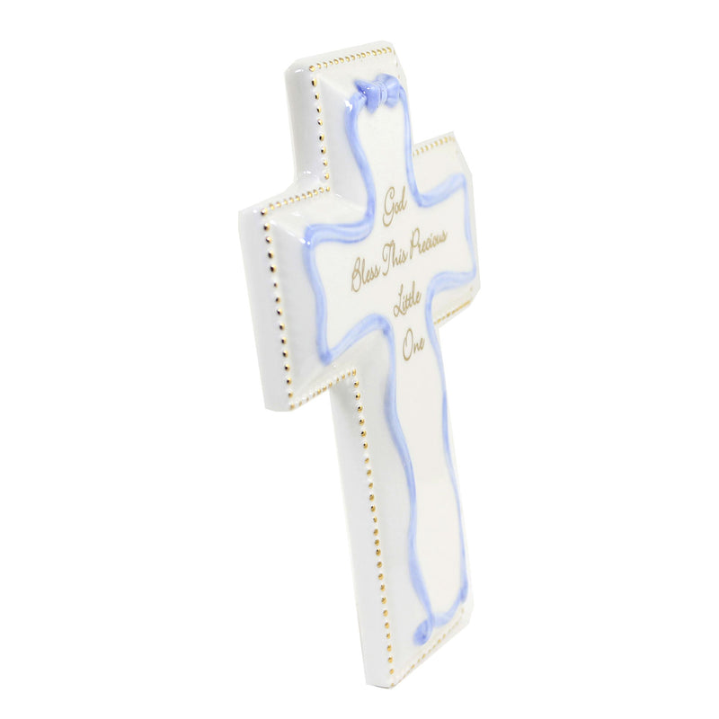Home Decor Blue God Bless Wall Cross - - SBKGifts.com