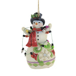 Jim Shore Snowman Wrapped In Lights. Polyresin Heartwood Creek 6009885 (53652)