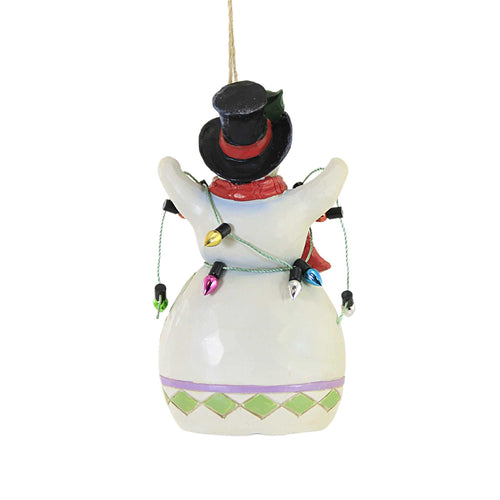 Jim Shore Snowman Wrapped In Lights. - - SBKGifts.com