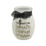 Serenity Pre-Lit Small Jar - One Pre-Lit Votive Jar 4 Inch, Glass - Lords Prayer Ribbon Frosted Spi1280 (53659)