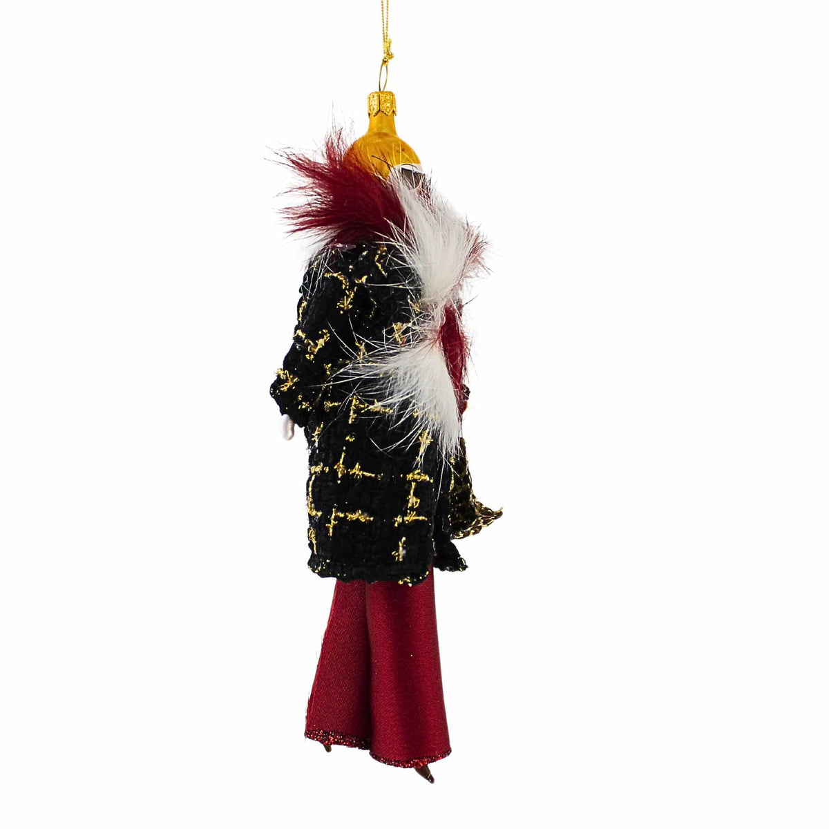De Carlini Italian Ornaments Tammy In Burgundy Pants - - SBKGifts.com