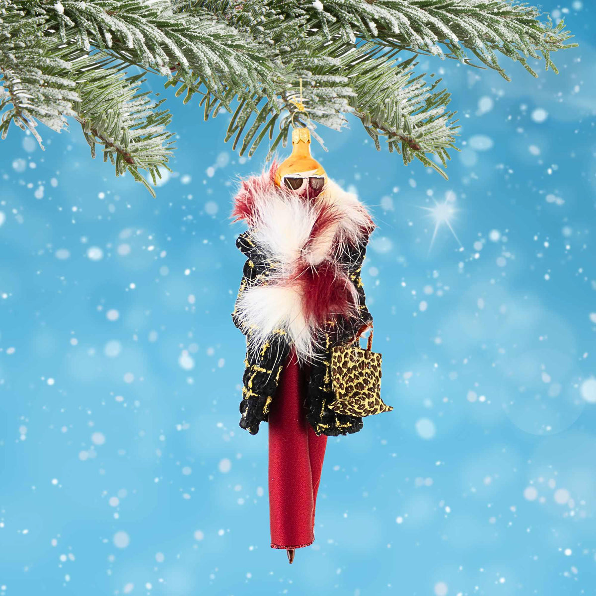 De Carlini Italian Ornaments Tammy In Burgundy Pants - - SBKGifts.com