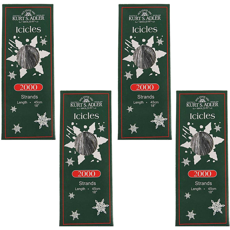 (53715) Christmas 2000 Silver Icicle Strands, 0.25 Inch, Tree Icicle 2000 Strands C1687s