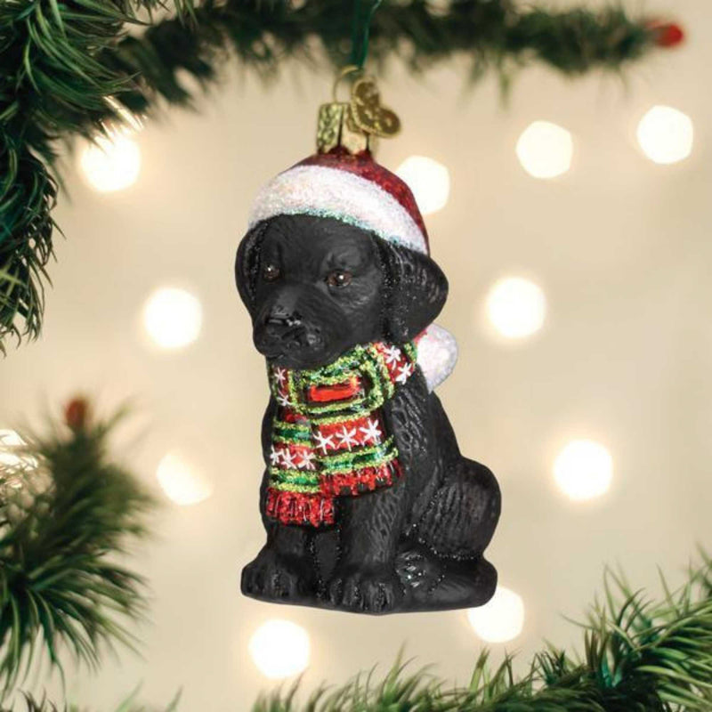 Old World Christmas Holiday Black Labrador Puppy - - SBKGifts.com