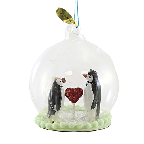 Holiday Ornament Penguin Heart Globe Ornament - - SBKGifts.com