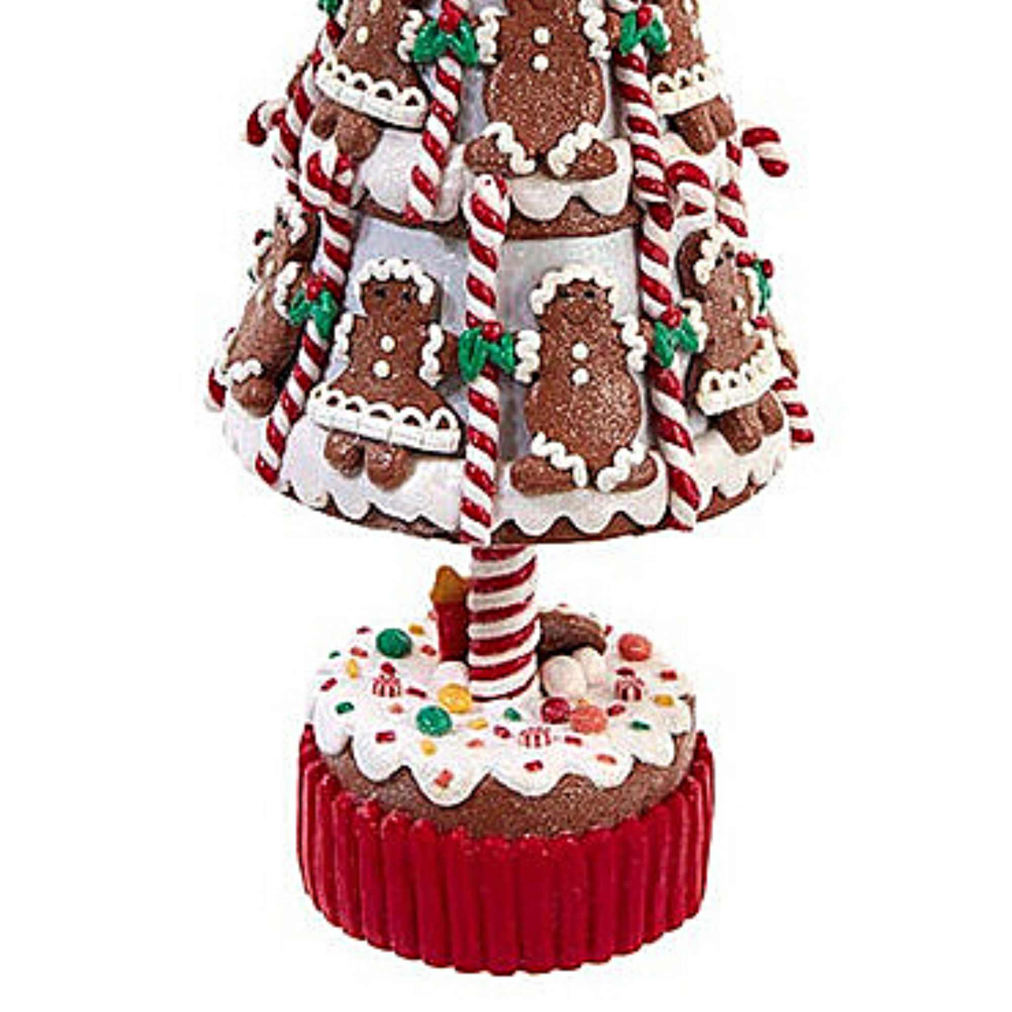 Gingerbread Tree - One Tree 16-Inch Resin Candy Canes Peppermint