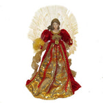 Tree Topper Finial Red/Gold Fiber-Optic Angel Plastic Tree Topper Electric Ul2221 (53885)