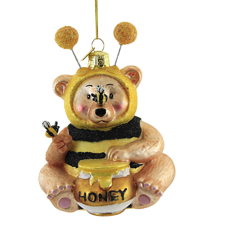 Noble Gems Bee Bear Ornament Glass Honey Outfit Gold Insects Nbx0020 (53919)