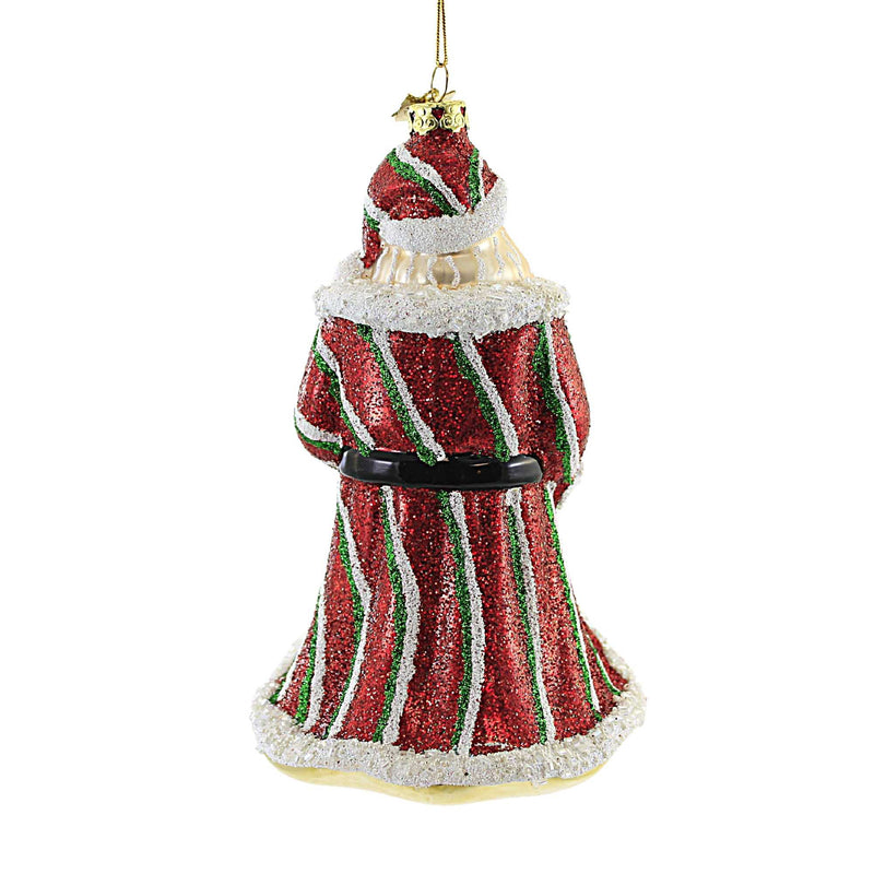 Noble Gems Striped Santa Ornament - - SBKGifts.com