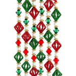 Christmas Multi Colored Beaded Garland Acrylic Glittered Red White Green D4053 (53926)
