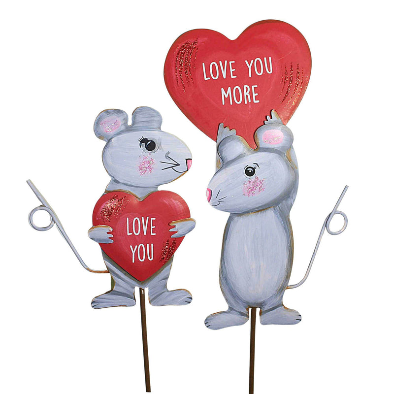 Home & Garden Love Mice Set/2 Metal Valentine's Day Romance V22009 (53969)