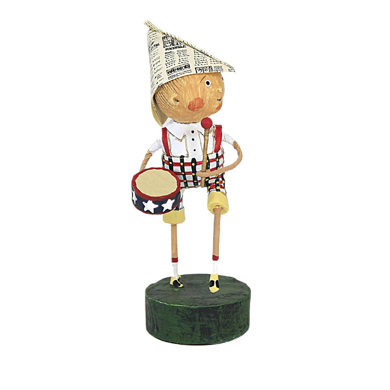Lori Mitchell Little Patriotic Boy - One Figurine 5.5 Inch, Polyresin - Patriotic Drum Marching 20104 (53977)