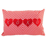 Valentine's Day Red/White Chevron Pillow Fabric Hearts Love Xoxo 60118E (54028)