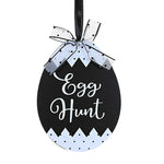 Holiday Ornament Black White Easter Egg Cutout - - SBKGifts.com