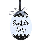 Holiday Ornament Black White Easter Egg Cutout - - SBKGifts.com