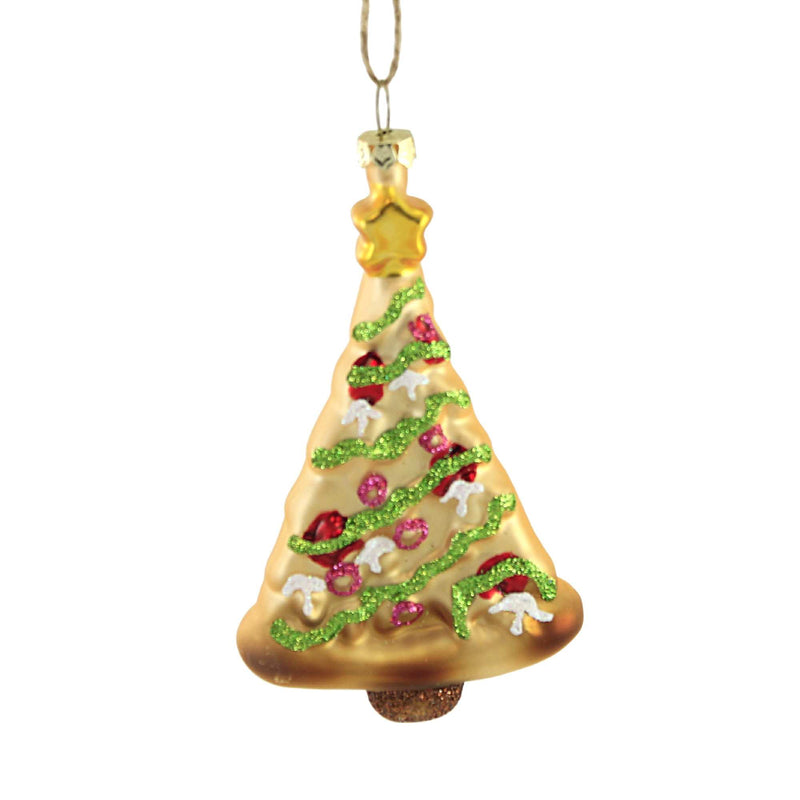 Pizza Tree - 1 Glass Ornament 5 Inch, Glass - Ornament Food Veggie Christmas Go4294 (54112)